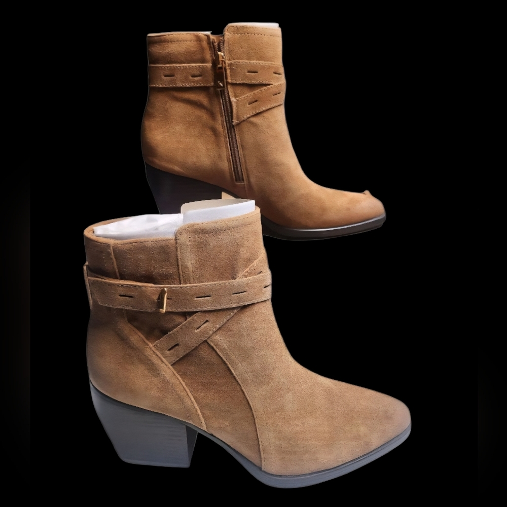 Naturalizer Fenya Woman's Brown Suede Ankle Boots Size 10M Orig $169 New No Box